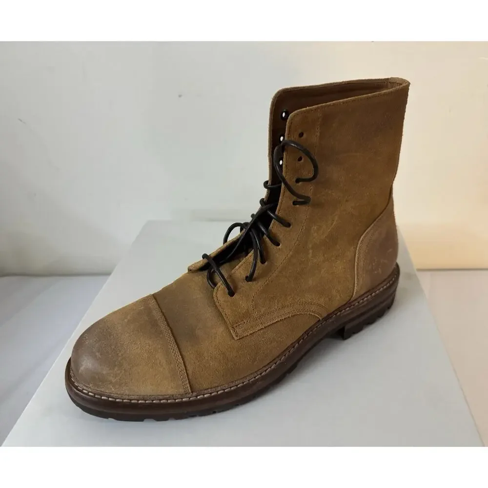 New Brunello Cucinelli Suede Lace Up Cap Toe Combat Boots Size 42EU/9US $1595.00